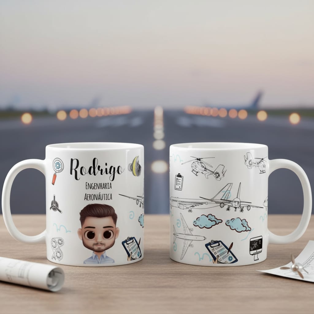 Caneca Personalizada Profissão Engenharia Aeronáutica - Profissões (Engenheiro(a))