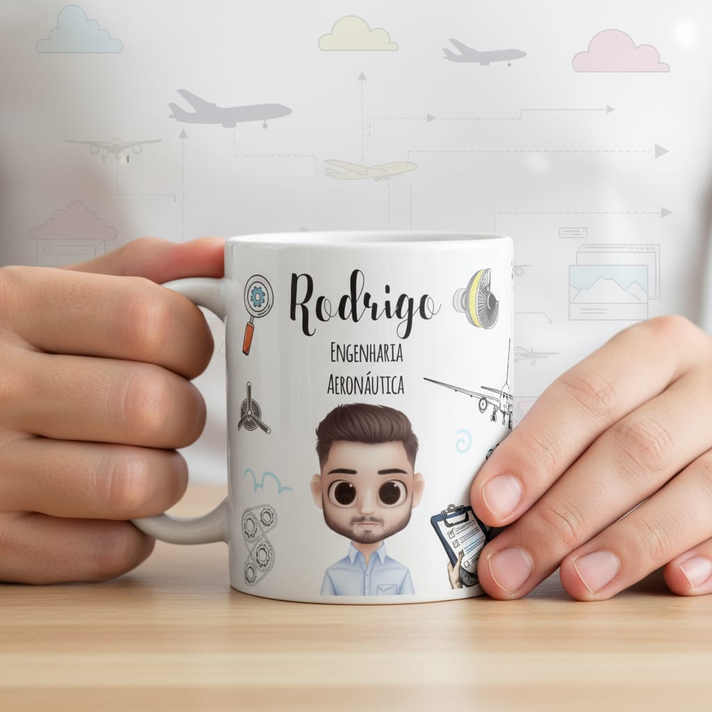 Caneca Personalizada Profissão Engenharia Aeronáutica