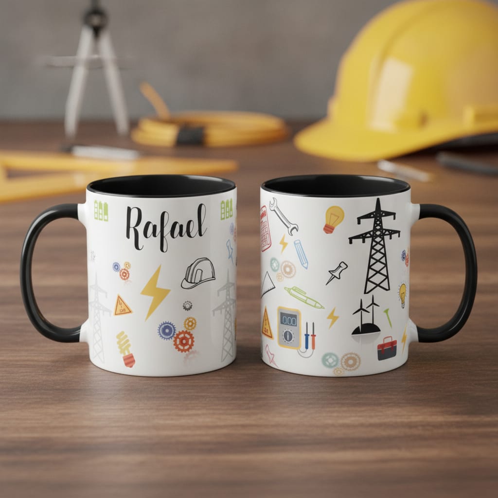 Caneca Personalizada Profissão Engenheiro Elétrico com Nome - Profissões (Engenheiro(a))
