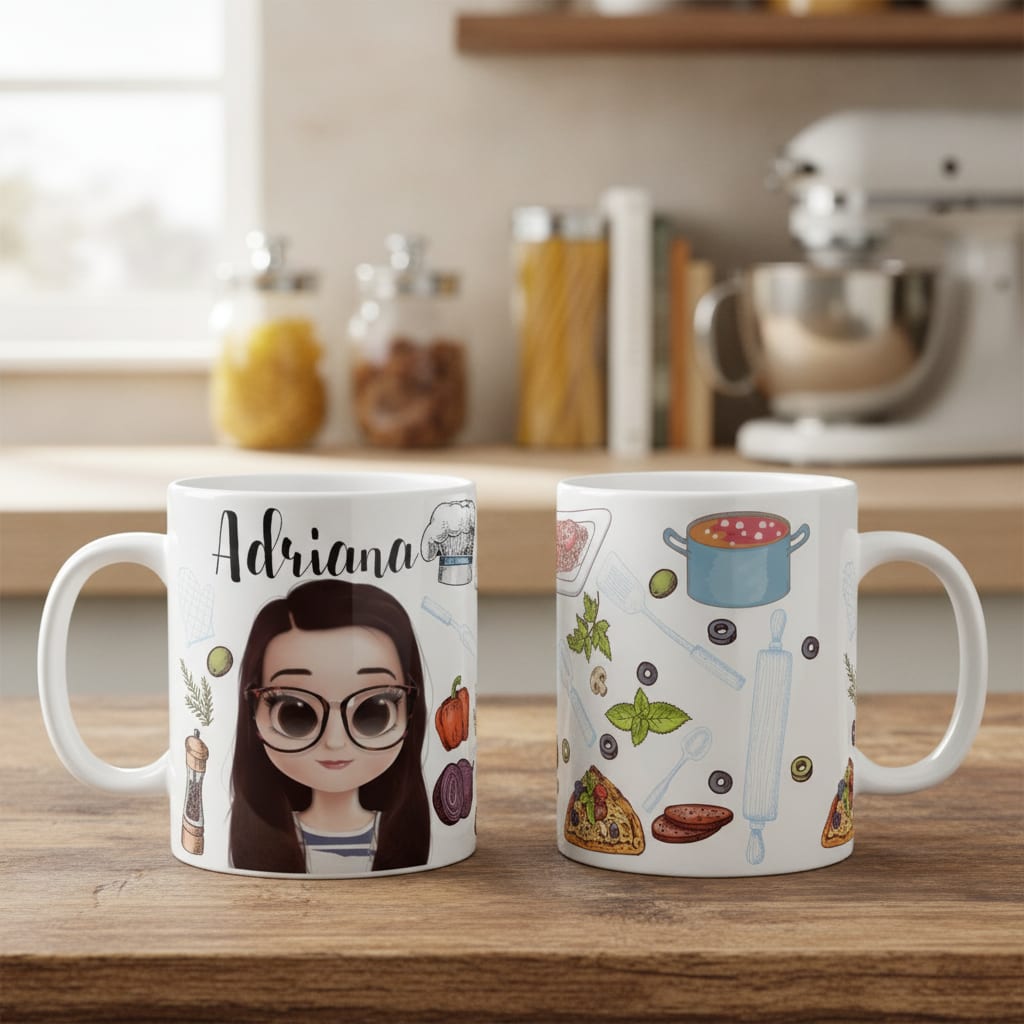 Caneca Personalizada Profissão Gastronomia com Nome e Avatar - Profissões (Gastronomia)