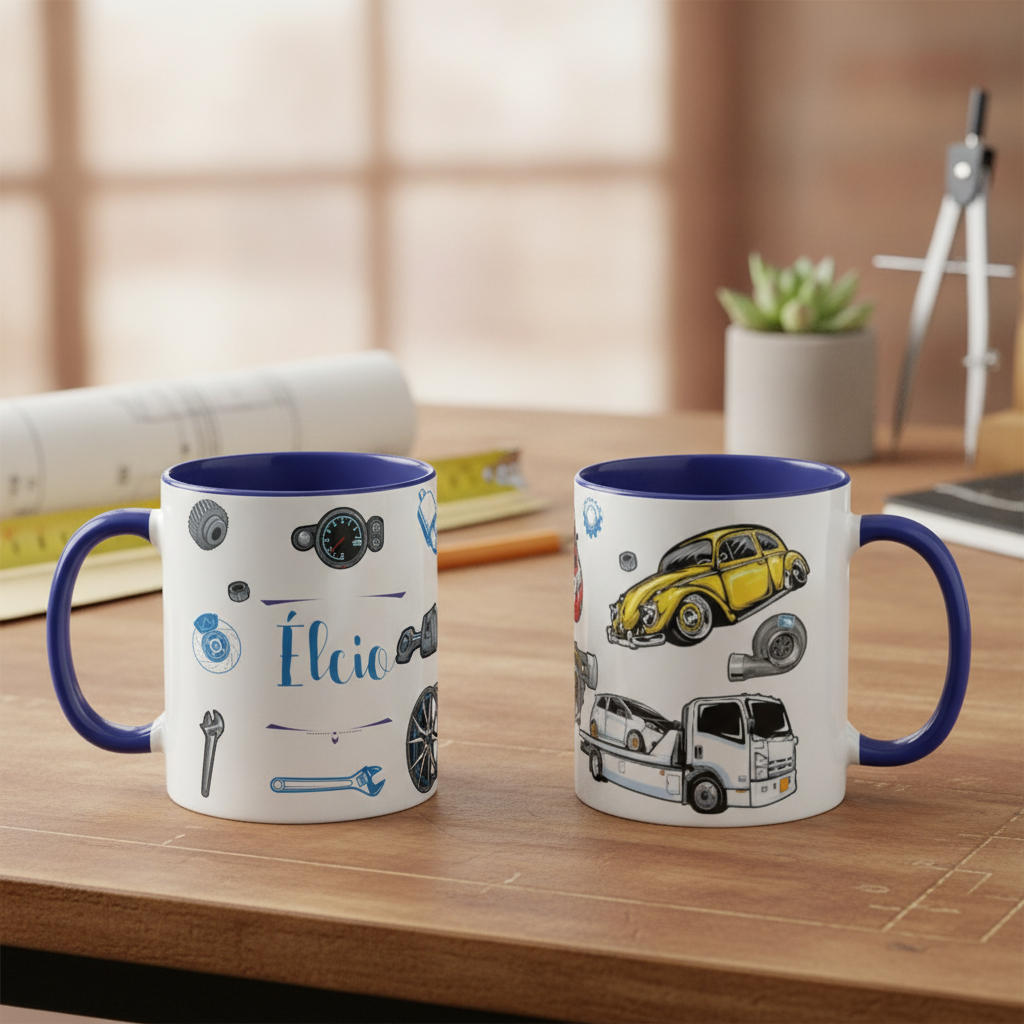 Caneca Personalizada Profissão Mecânico Carros (Mecânica) - Profissões (Engenheiro(a))