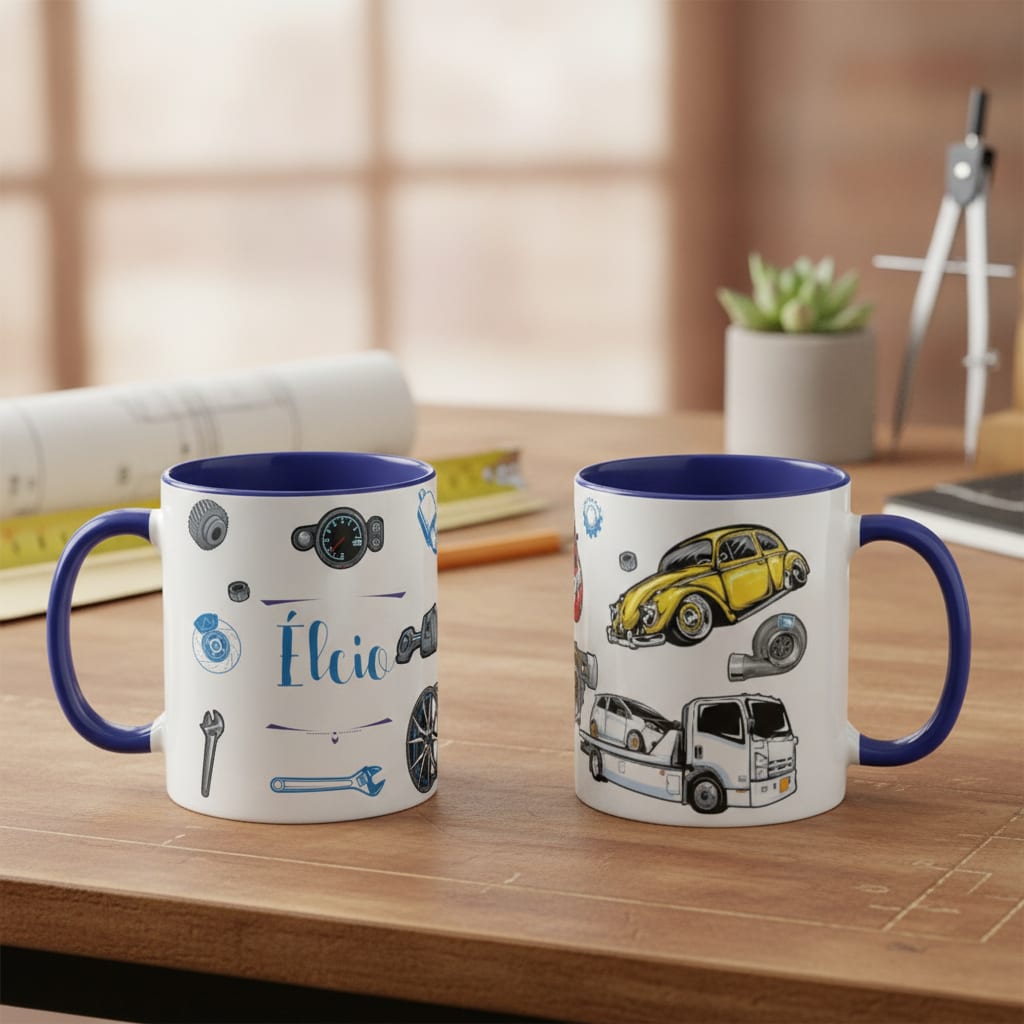 Caneca Personalizada Profissão Mecânico Carros (Mecânica) - Profissões (Engenheiro(a))