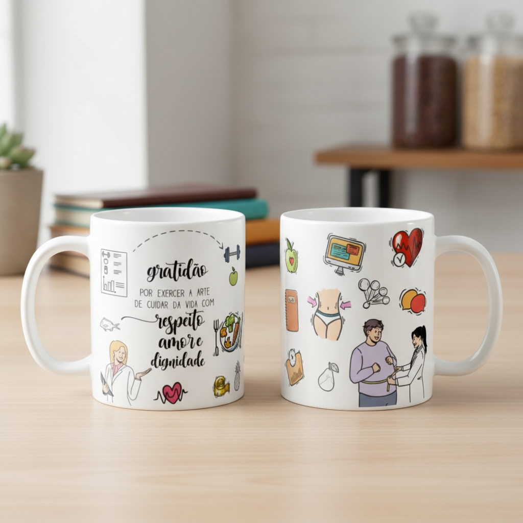 Caneca Personalizada Profissão Nutrição para Nutricionista - Profissões (Nutricionista)