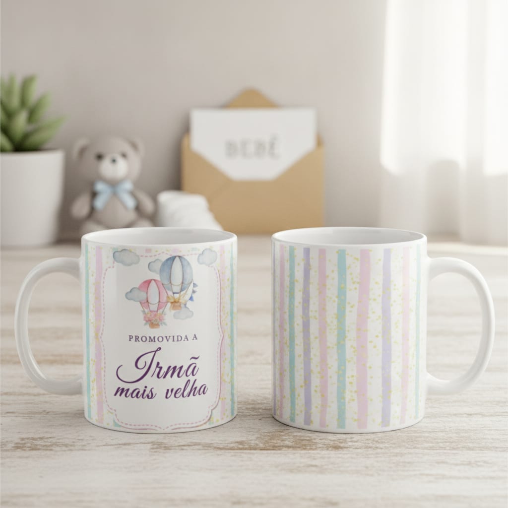 Caneca Personalizada Promovida A Irmã Mais Velha - Anúncio de Gravidez (Irmã mais velha)