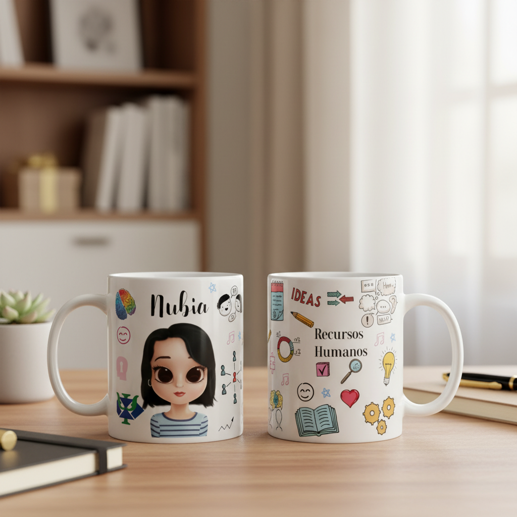 Caneca Personalizada Recursos Humanos com Avatar Branca - Profissões (Recursos Humanos)
