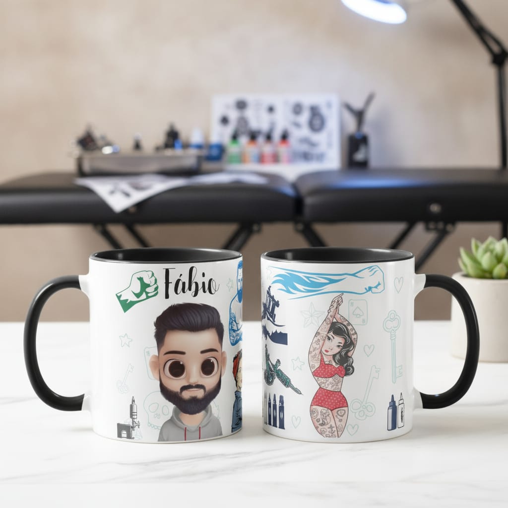 Caneca Personalizada Tatuagem Presente Criativo Tatuador - Profissões (Tatuador(a))