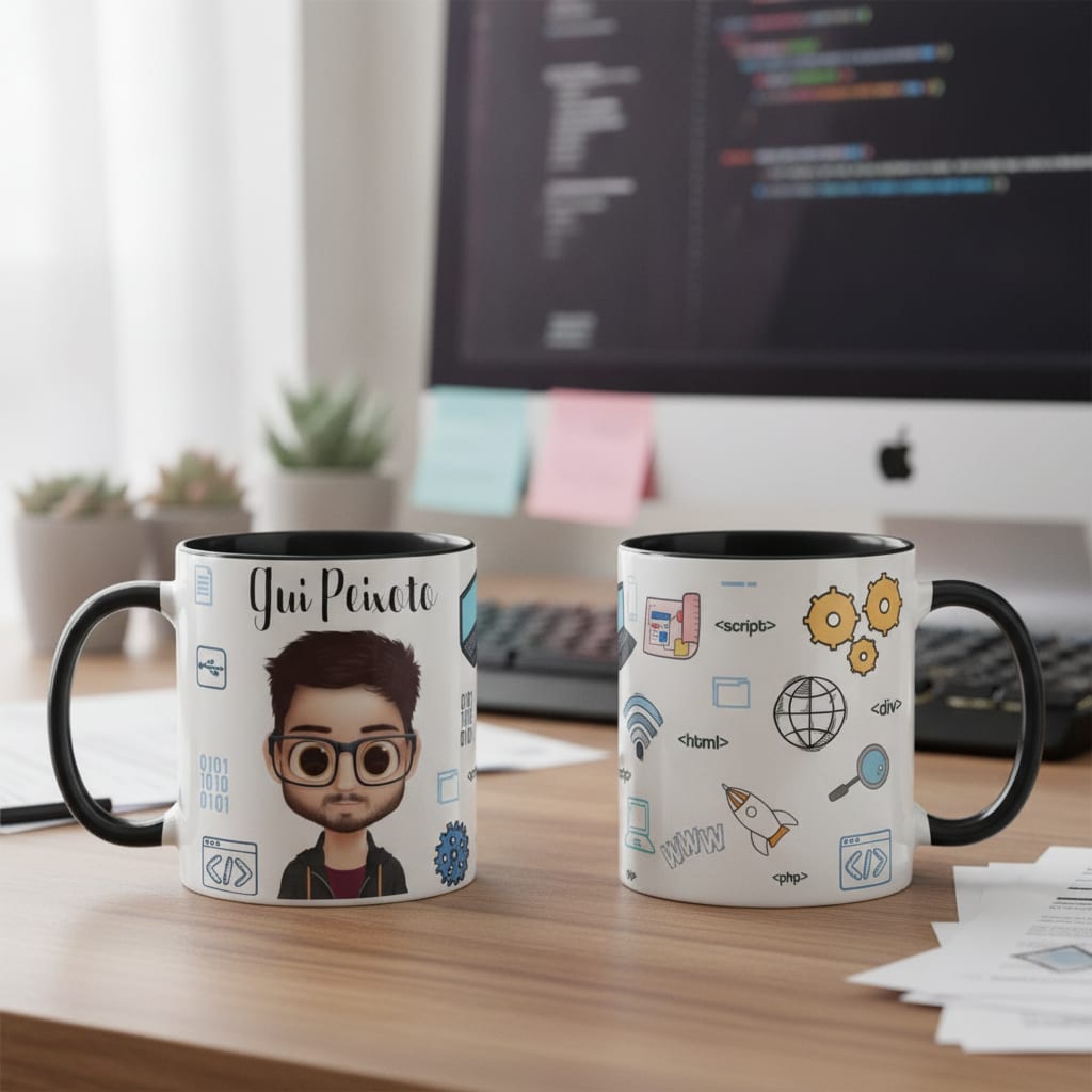 Caneca Personalizada Tecnologia Presente Profissionais de TI - Profissões (Programador(a))