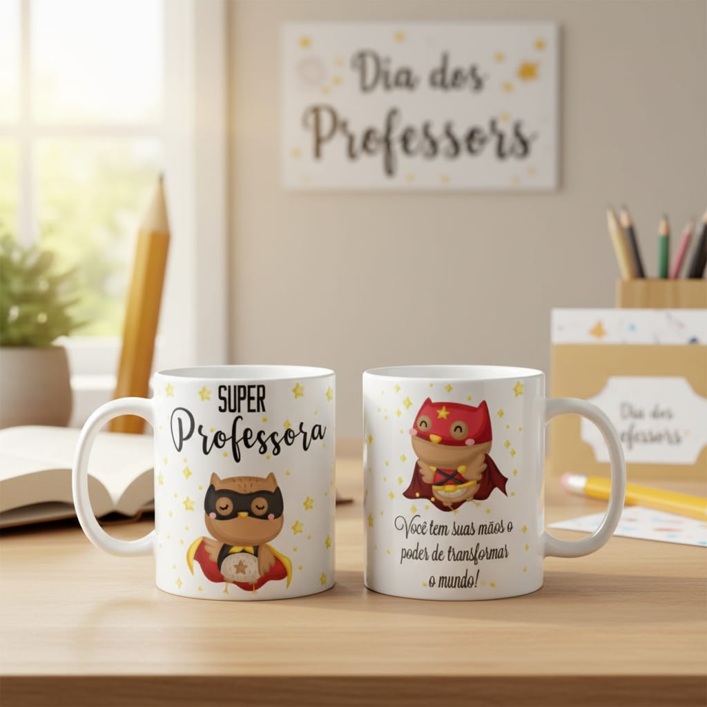 Caneca Personalizada Uso Exclusivo da Super Professora Mimo - Dia dos Professores (Professor(a))