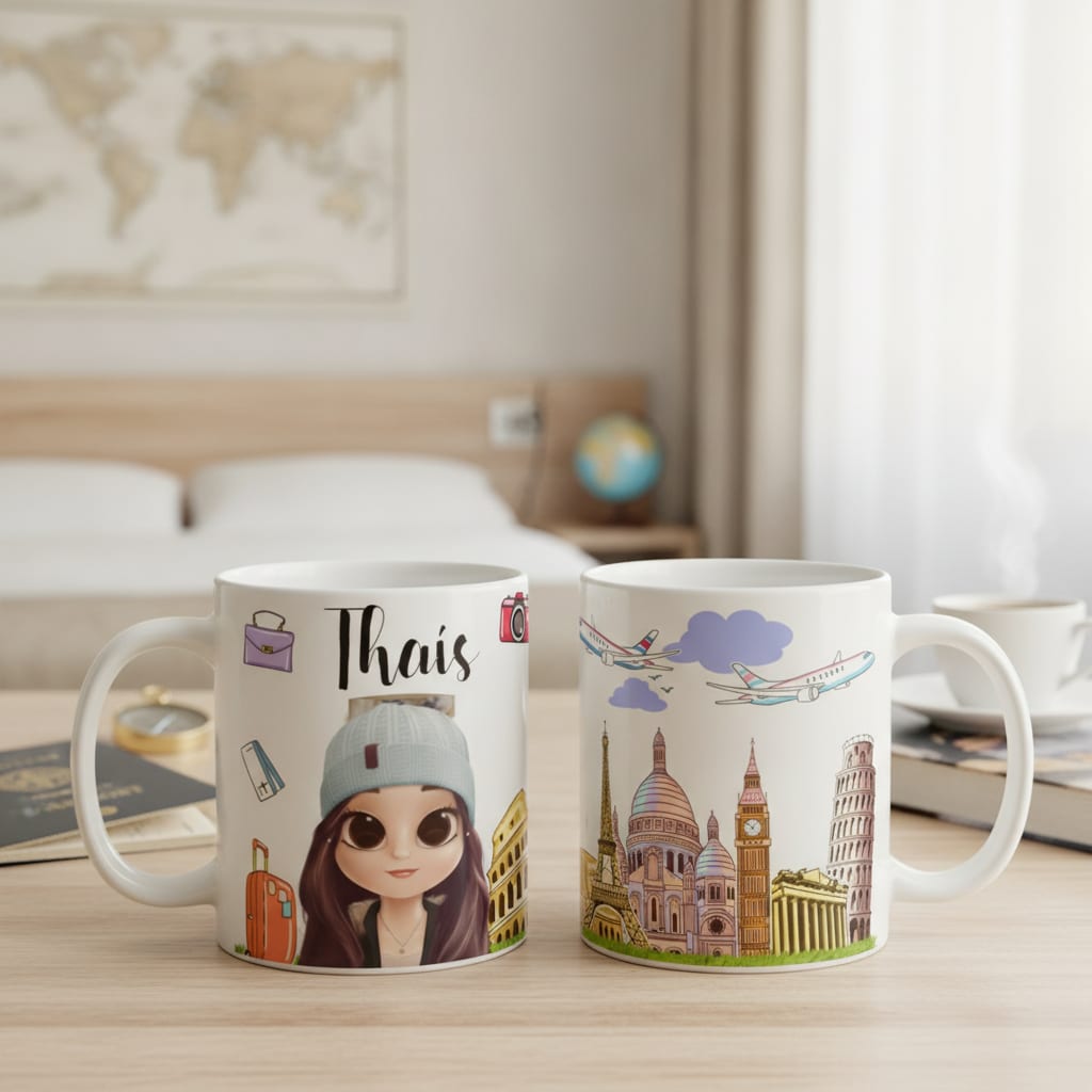 Caneca Personalizada Viagem Pela Europa - Hobbies (Viagem Pela Europa)