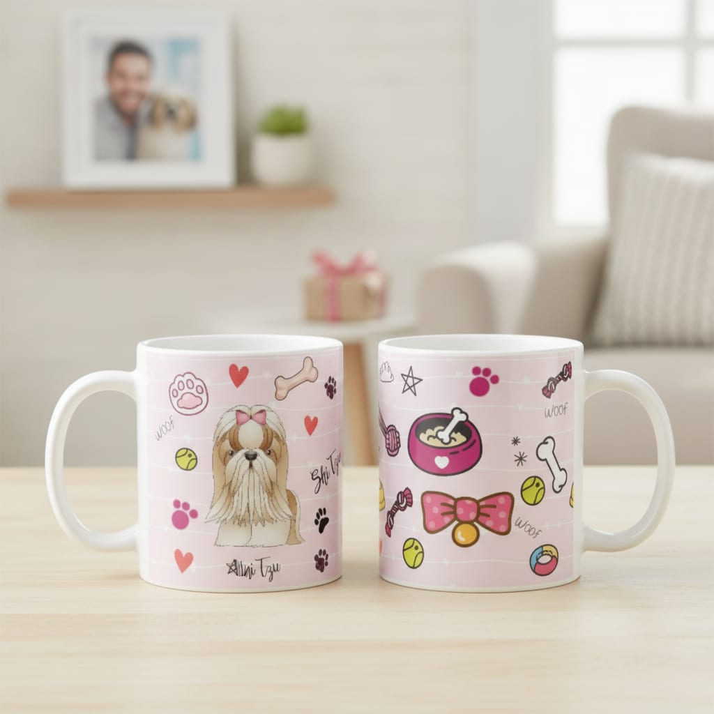 Caneca Pet Presente Apaixonados Por Cachorros Shi Tzu - Pet (Cachorro)