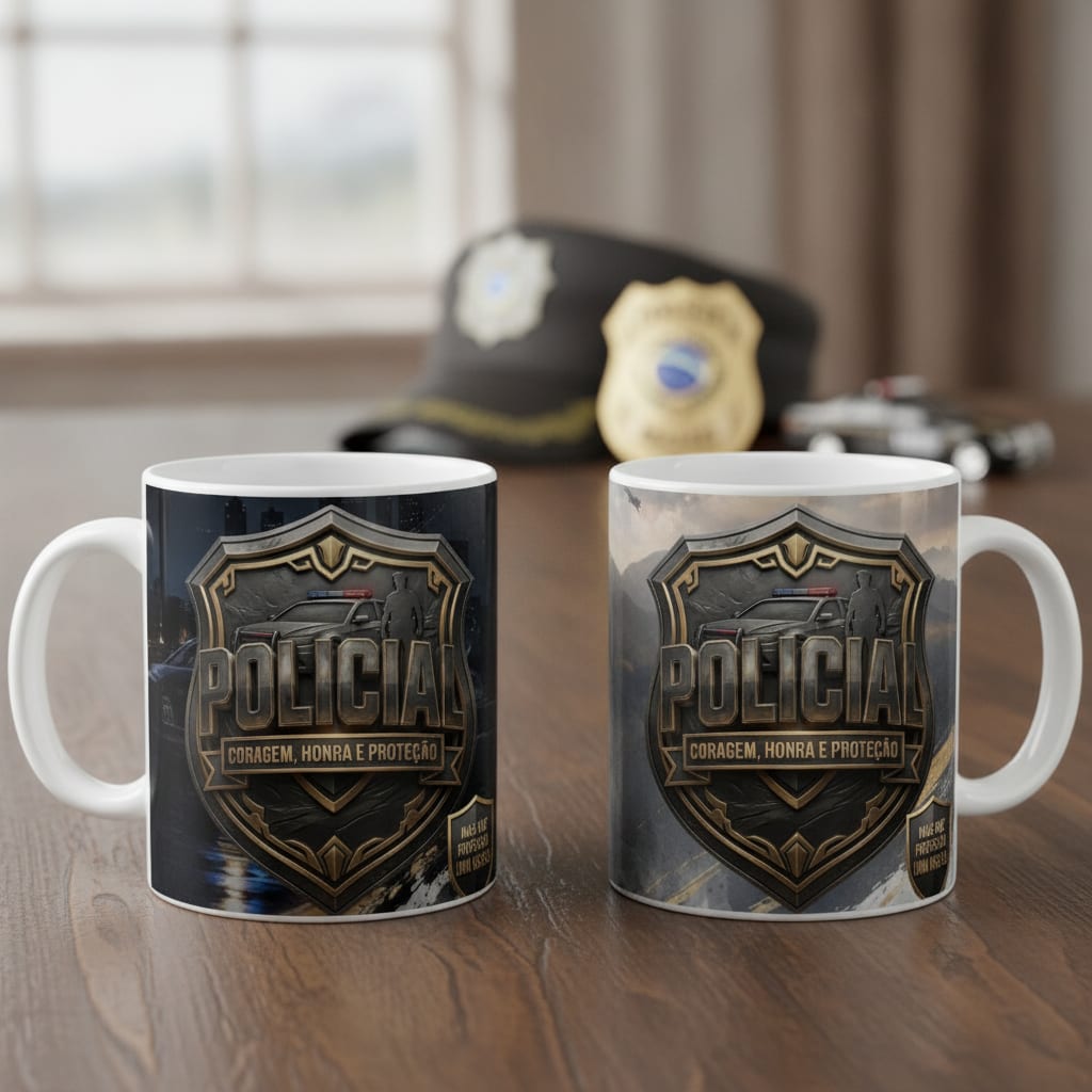 Caneca Policial Profissões Pronta Entrega Presente Policia Civil Militar - Profissões (Policial)