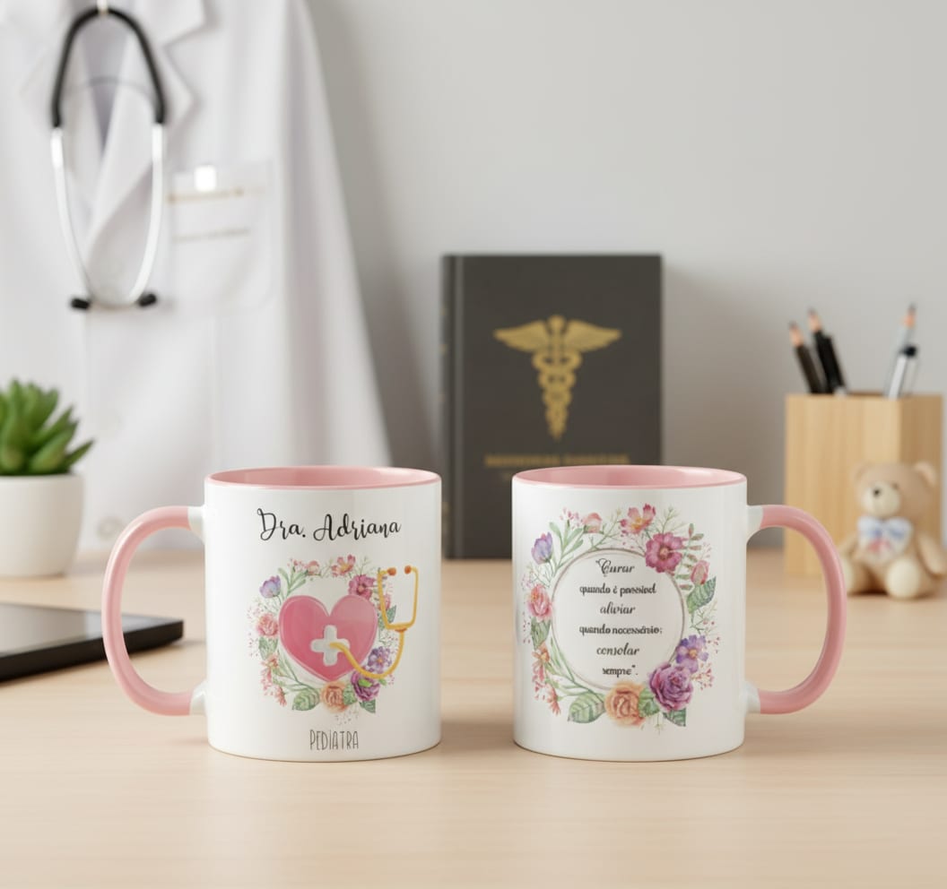 Caneca Presente Agradecimento Médica Profissão Medicina - Profissões (Médico(a))
