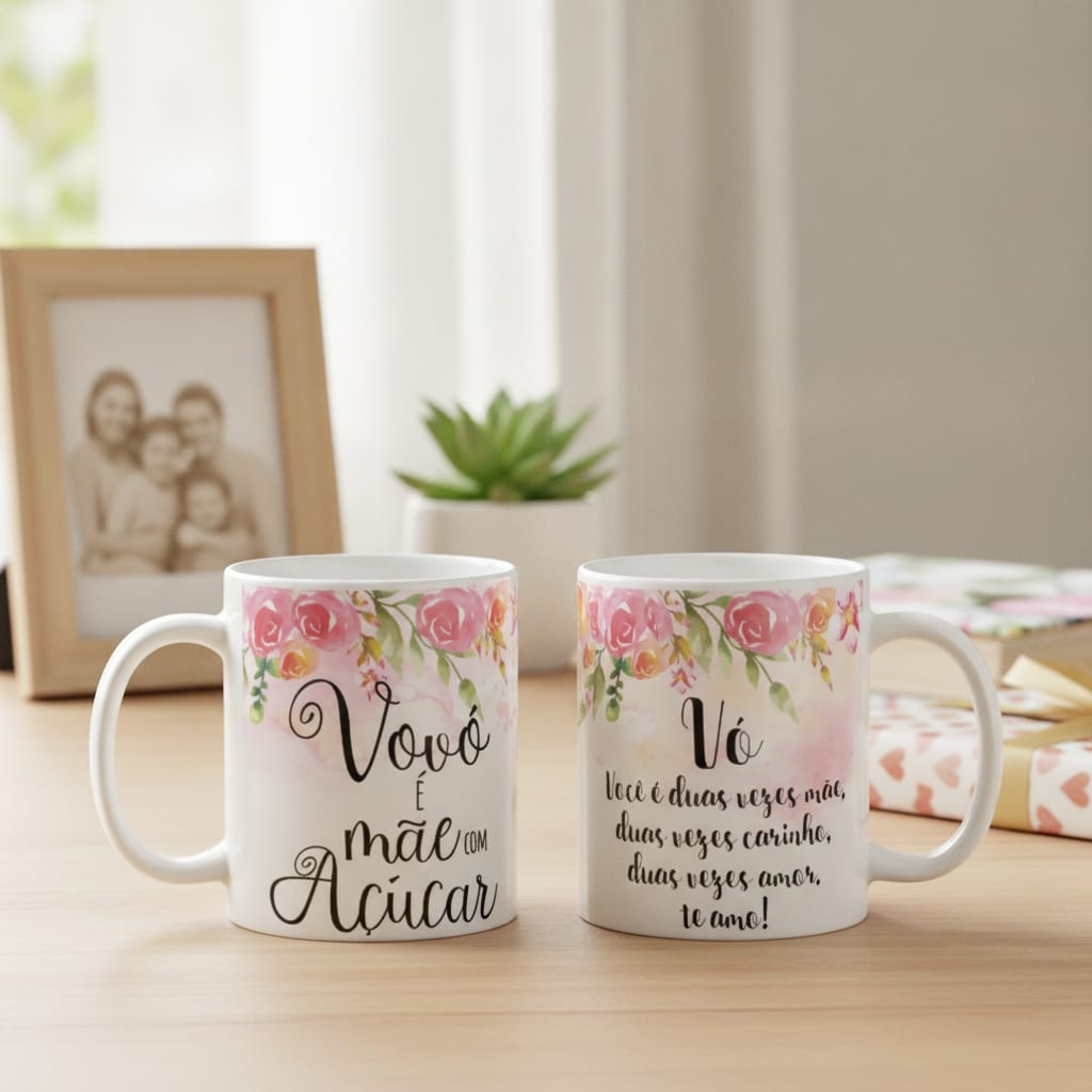Caneca Presente Avó Agradecimento Criativo Vovó É Mãe - Família (Avó/Avô)