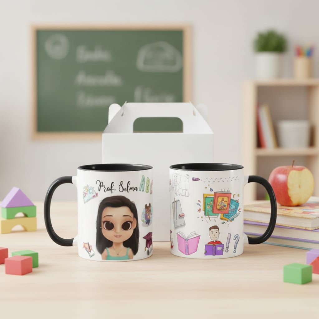 Caneca Presente Criativo Alfabetização Professora Infantil - Dia dos Professores (Educação Infantil)