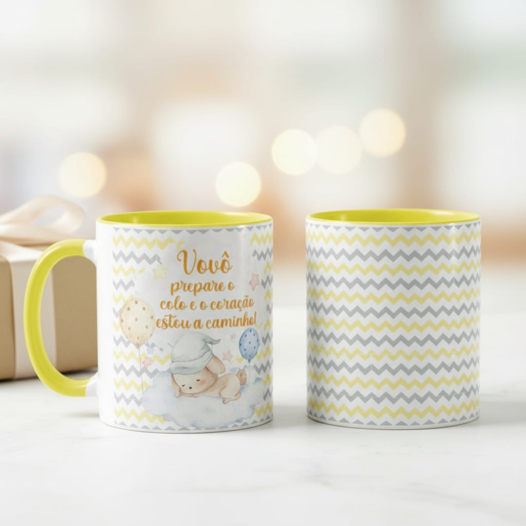 Caneca Presente Criativo Anunciar Gravidez Família - Vovô - Anúncio de Gravidez (Avô)