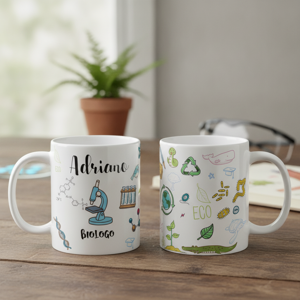 Caneca Presente Criativo Biologia com Nome Biólogo - Profissões (Biólogo(a))