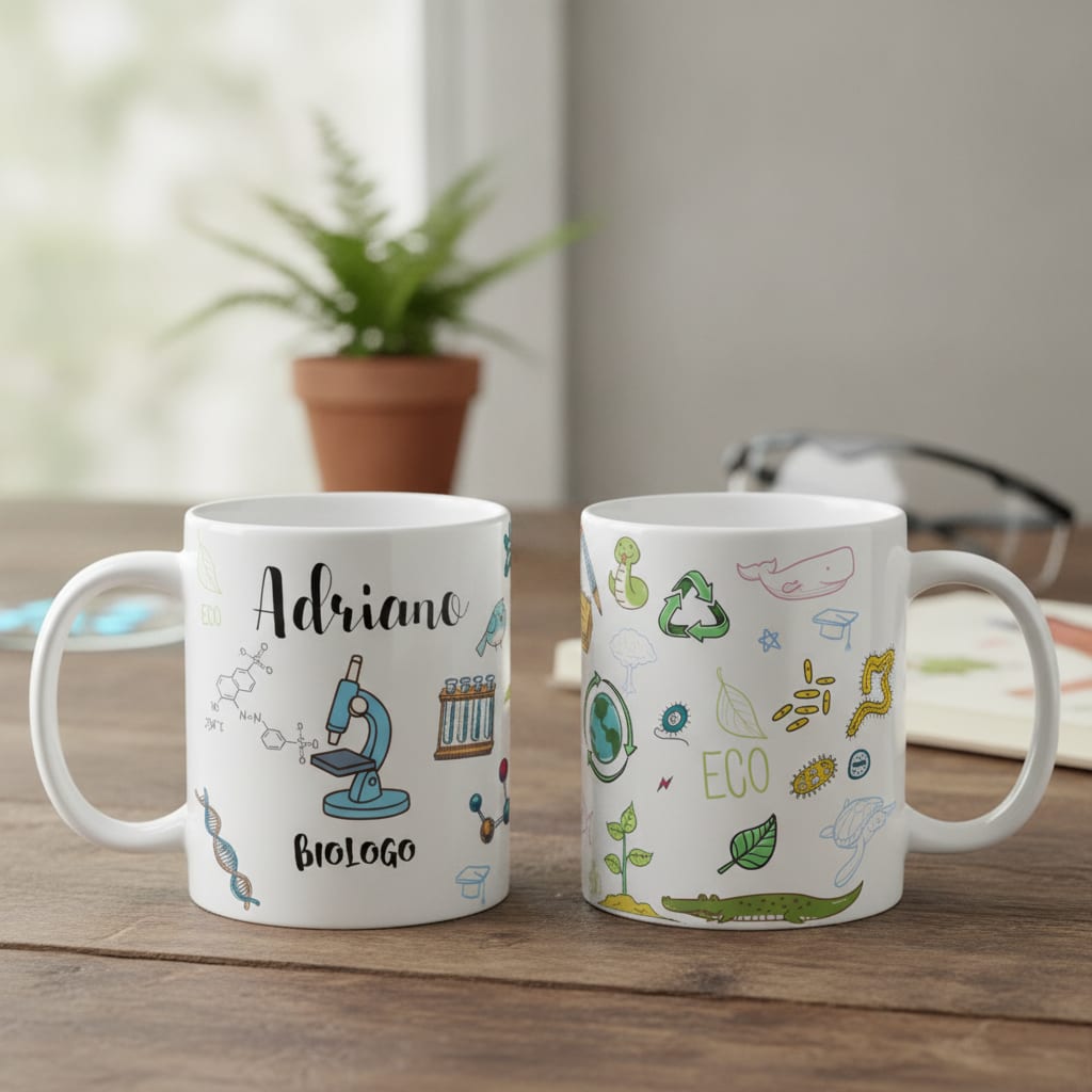 Caneca Presente Criativo Biologia com Nome Biólogo - Profissões (Biólogo(a))