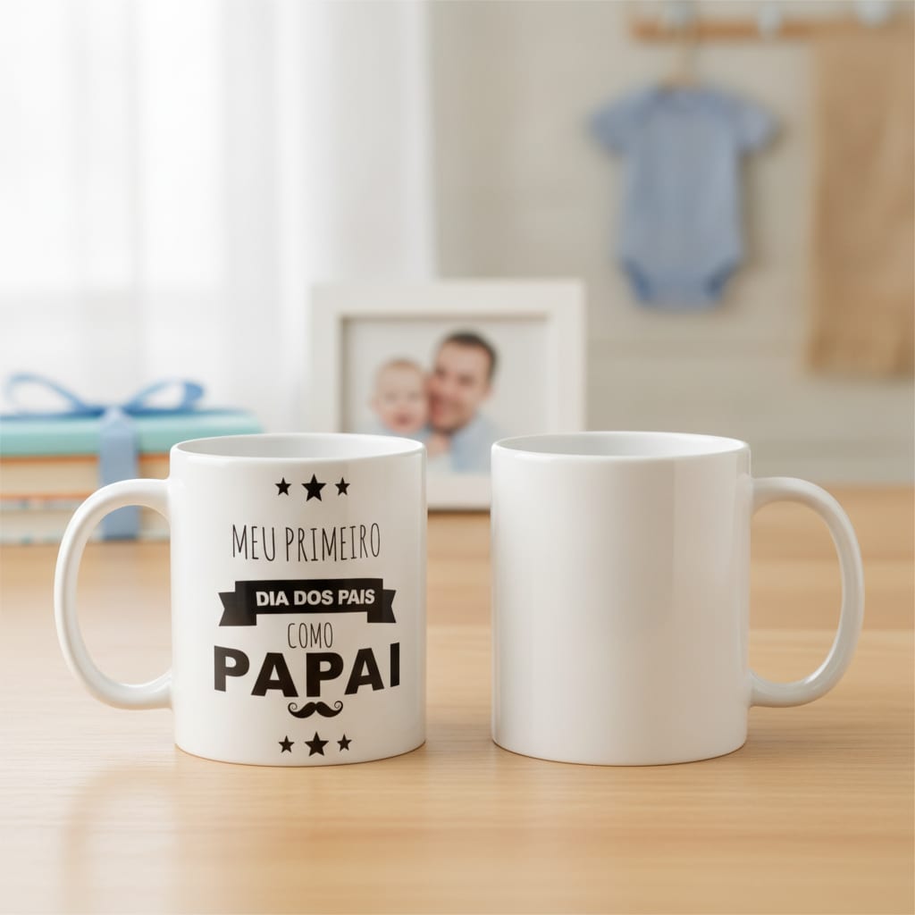 Caneca Presente Criativo de Primeiro Dia dos Pais Como Papai - Família (Pai)