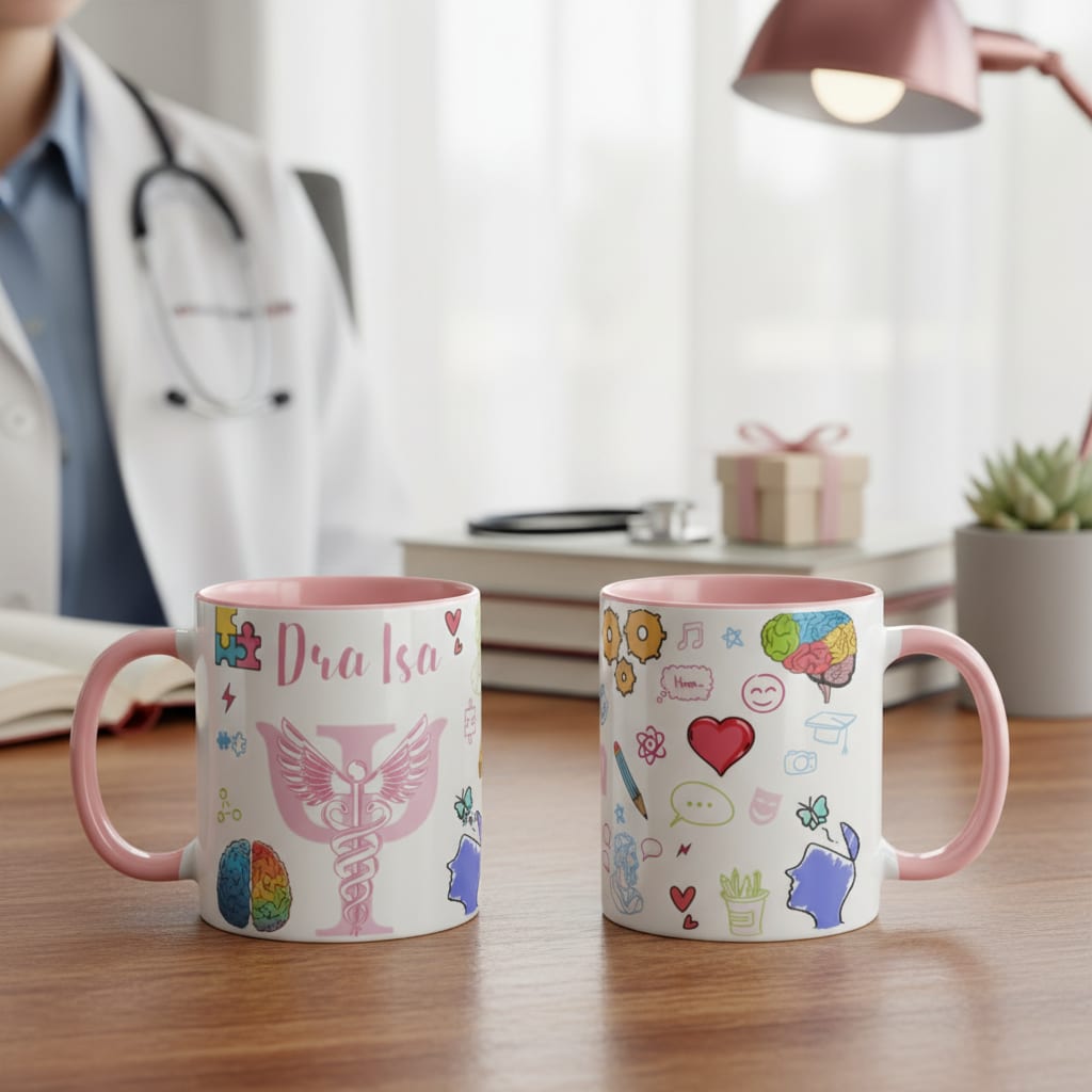 Caneca Presente Criativo de Psiquiatria Profissão Psiquiatra - Profissões (Médico(a))