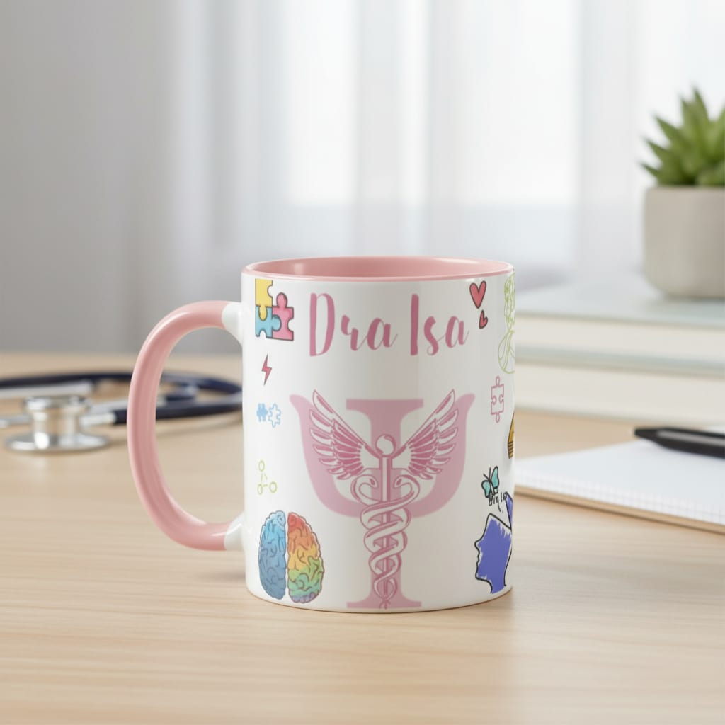 Caneca Presente Criativo de Psiquiatria Profissão Psiquiatra