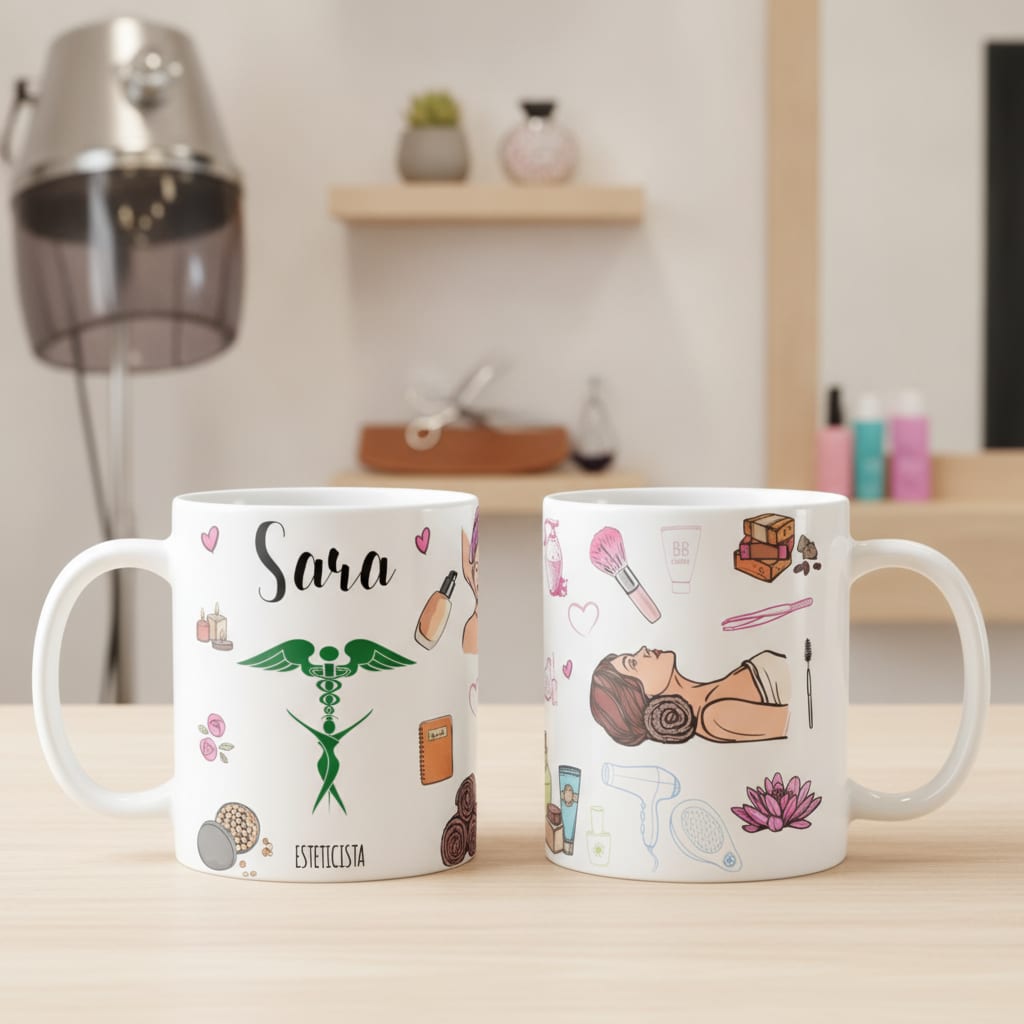 Caneca Presente Criativo Esteticista Profissão Estética - Profissões (Cabeleireiro(a))