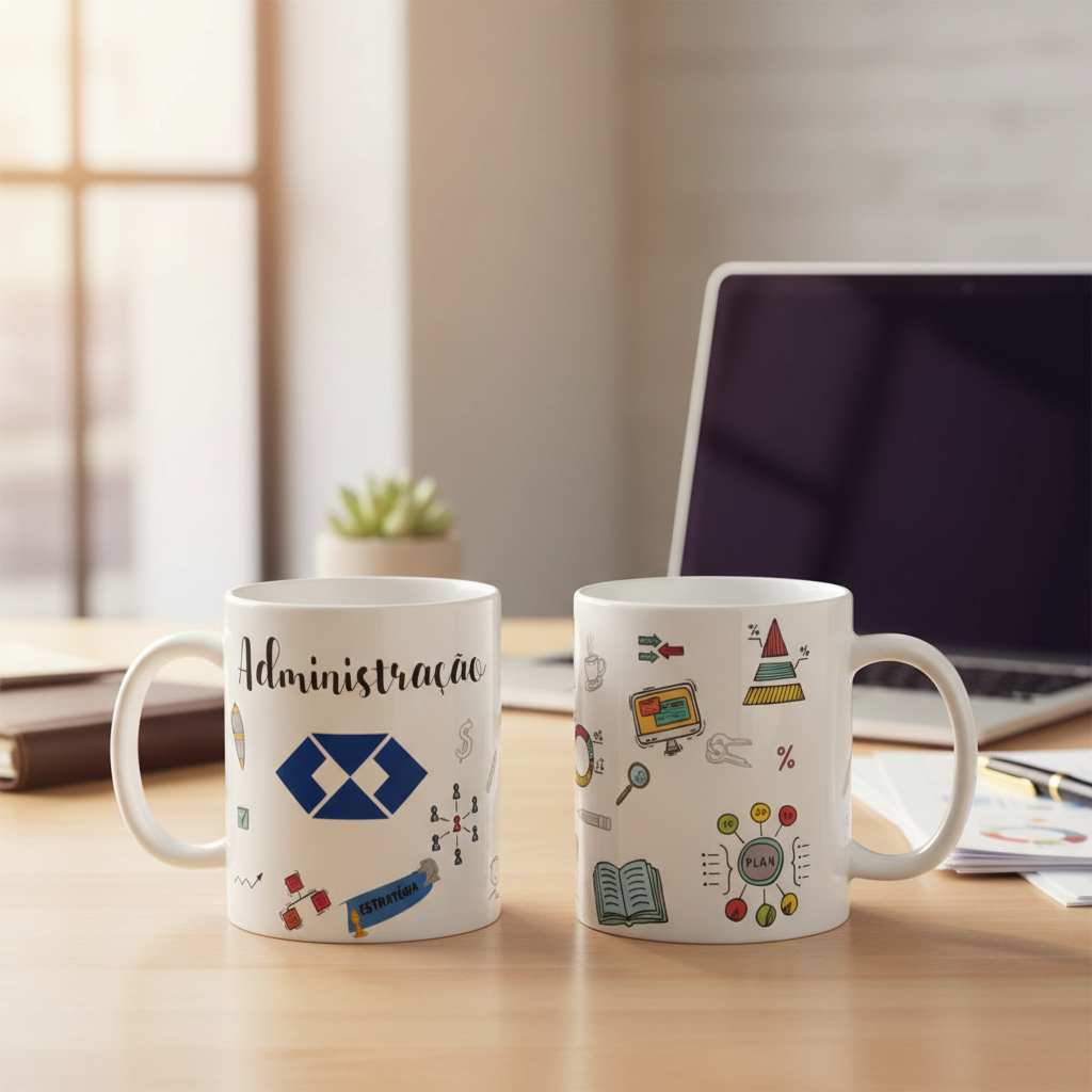 Caneca Presente Criativo Formatura Profissão Administração - Profissões (Administrador(a))