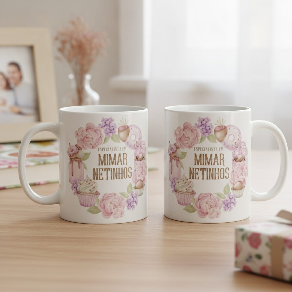 Caneca Presente Criativo Netos Avó Especial Dia dos Vovós