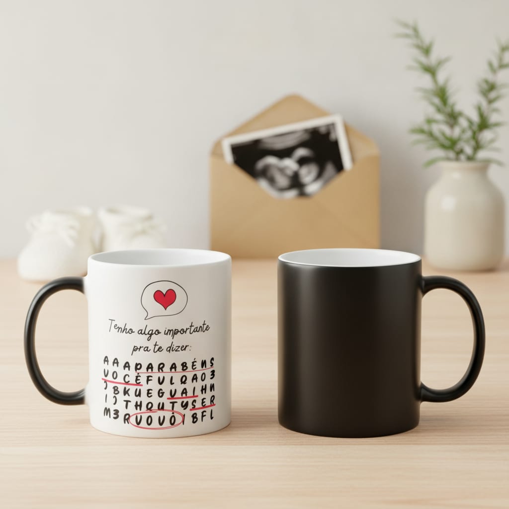 Caneca Presente Criativo para Contar Gravidez a Família