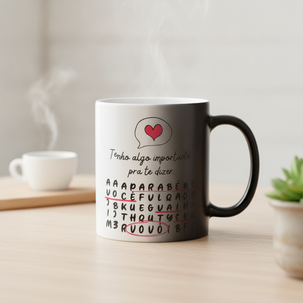 Caneca Presente Criativo para Contar Gravidez a Família