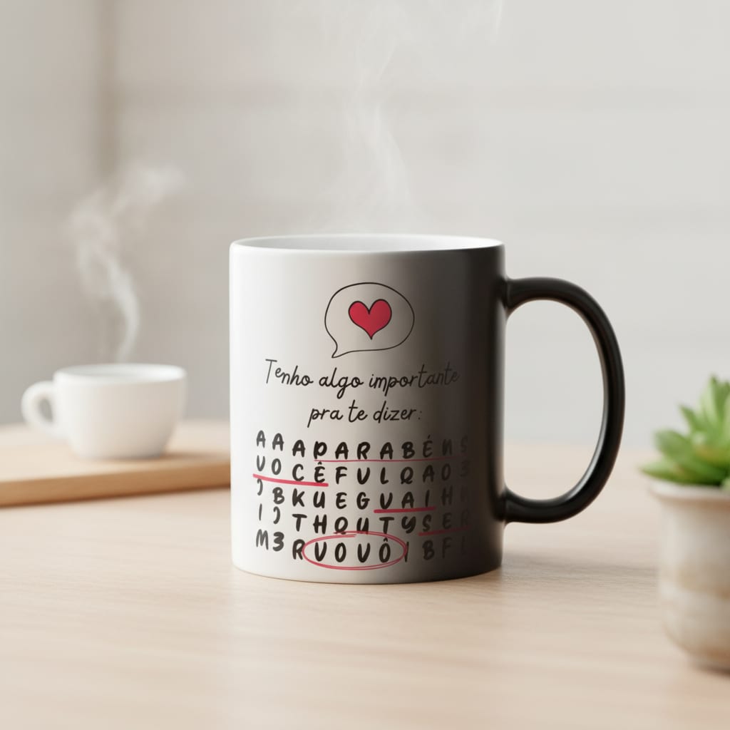 Caneca Presente Criativo para Contar Gravidez a Família