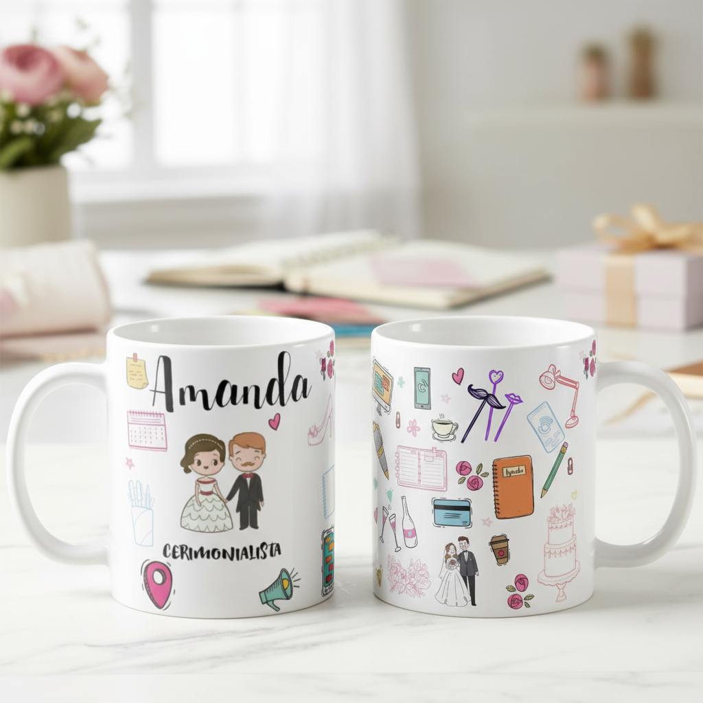 Caneca Presente Criativo Personalizado Cerimonialista - Profissões (Cerimonialista)