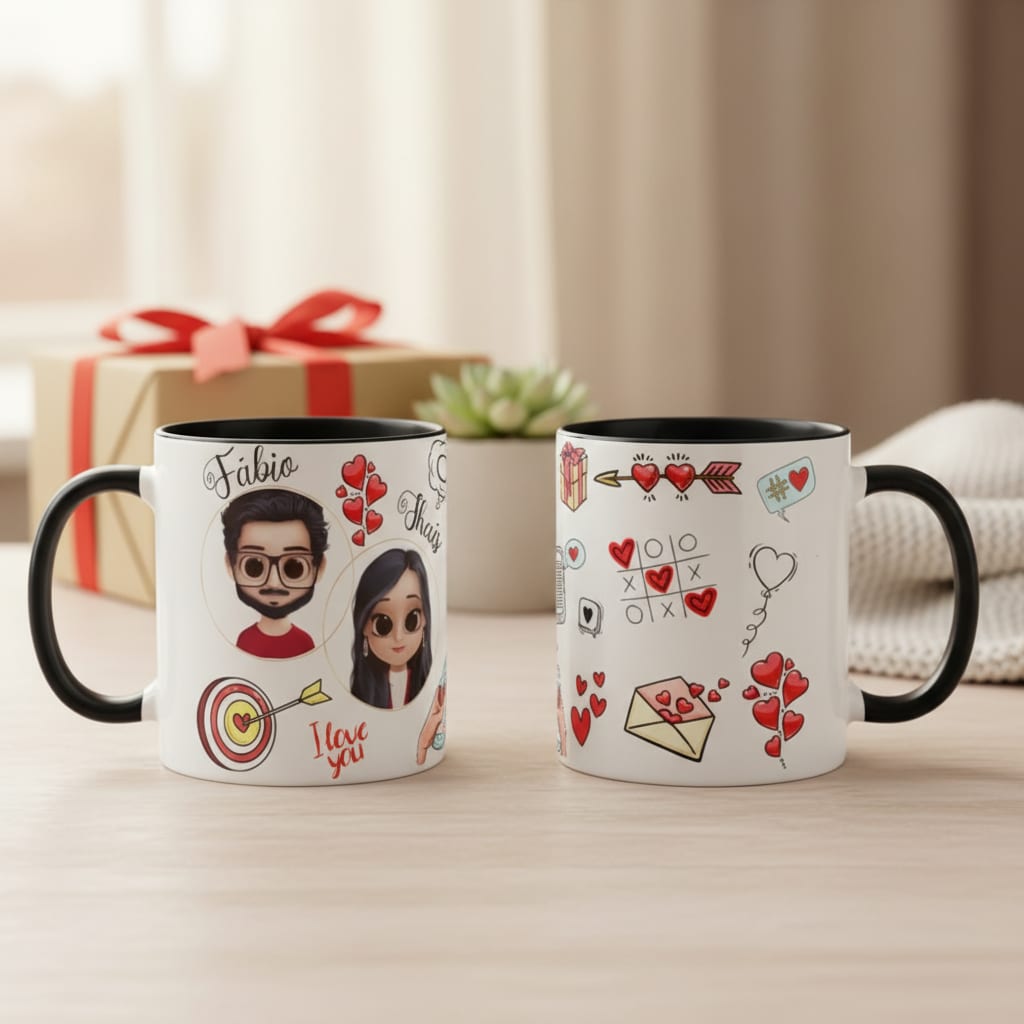 Caneca Presente Criativo Personalizado para Casal Namorados