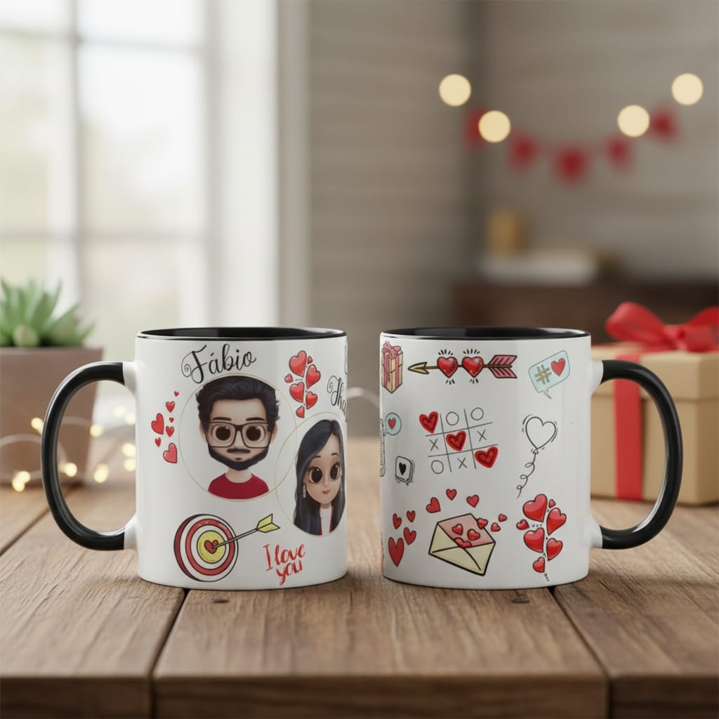 Caneca Presente Criativo Personalizado para Casal Namorados - Família (Casal)