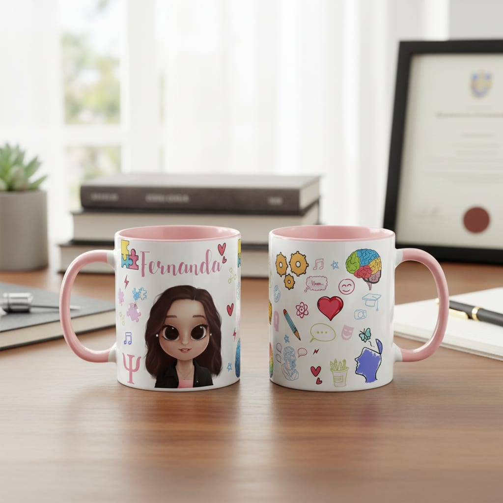 Caneca Presente Criativo Personalizado Profissão Psicóloga