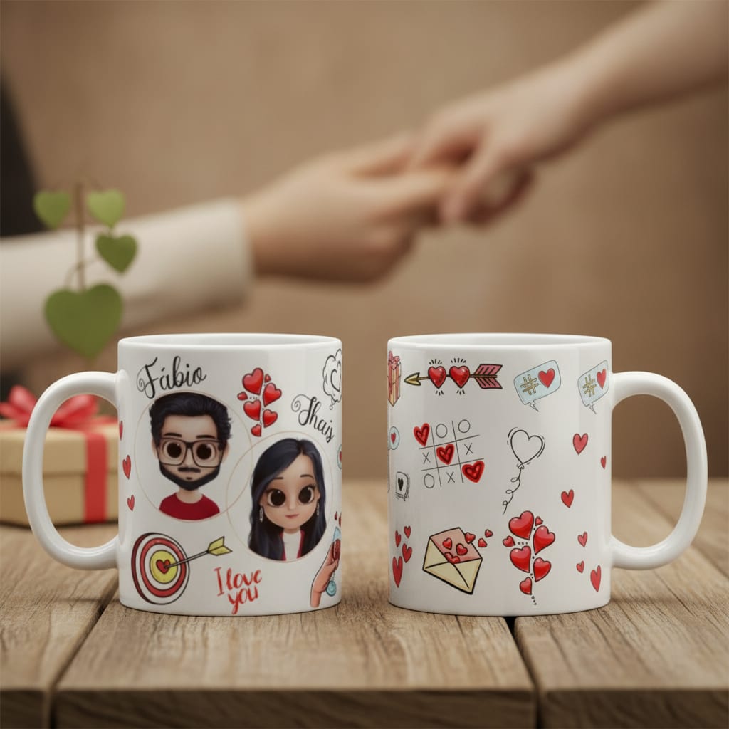 Caneca Presente Criativo Romântico Casal Personalizado - Outros (Casal)
