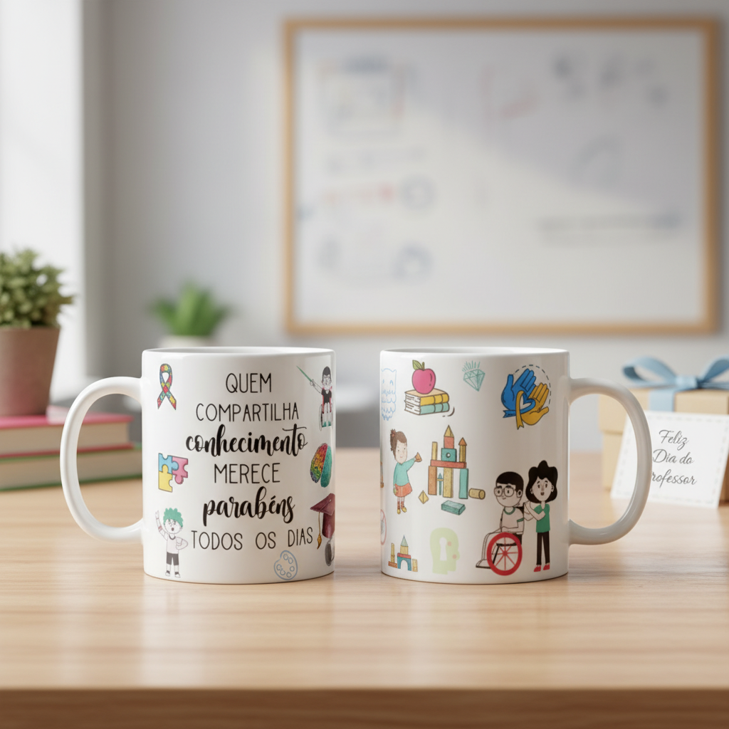 Caneca Presente Dia Dos Professores Escola Educação Especial - Dia dos Professores (Professor(a))