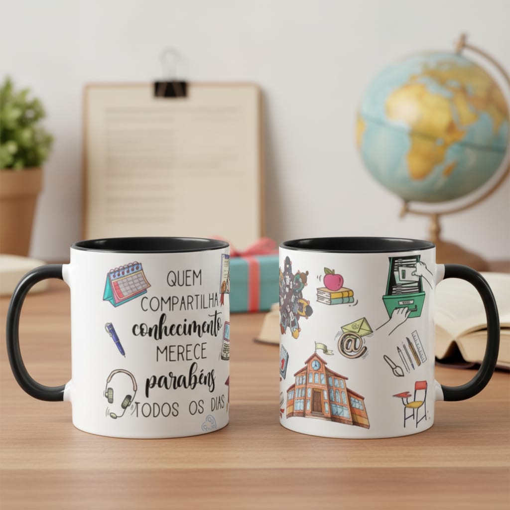 Caneca Presente Dia dos Professores Secretaria Escolar Pronta Entrega 🎁 - Dia dos Professores (Secretaria Escolar)