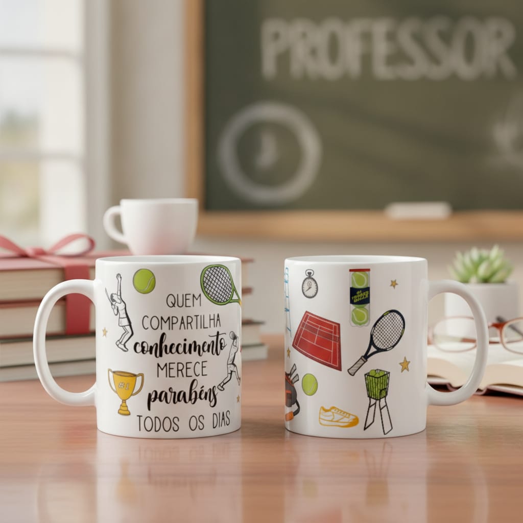 Caneca Presente Dia Dos Professores Professor De Tênis - Dia dos Professores (Professor(a))