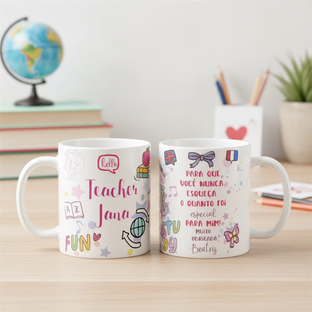 Caneca Presente Dia dos Professores Professora de Inglês - Dia dos Professores (Inglês)