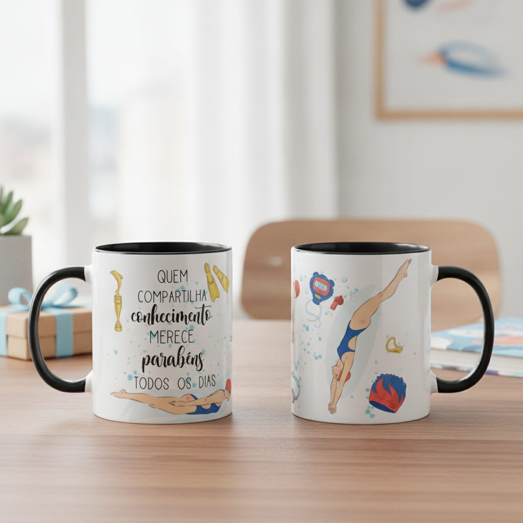 Caneca Presente Dia Dos Professores Professora De Natação - Dia dos Professores (Natação)