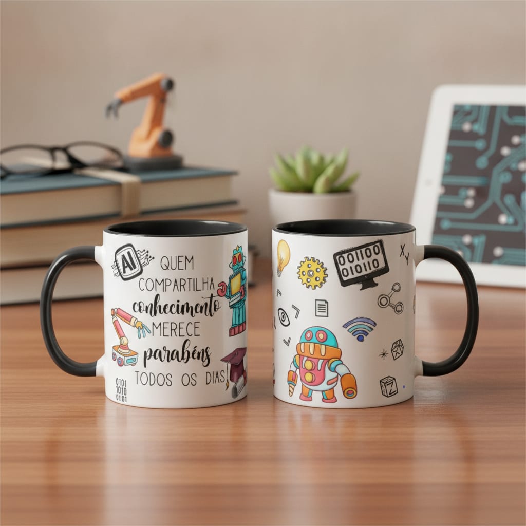 Caneca Presente Dia dos Professores Professora de Robótica - Dia dos Professores (Robótica)