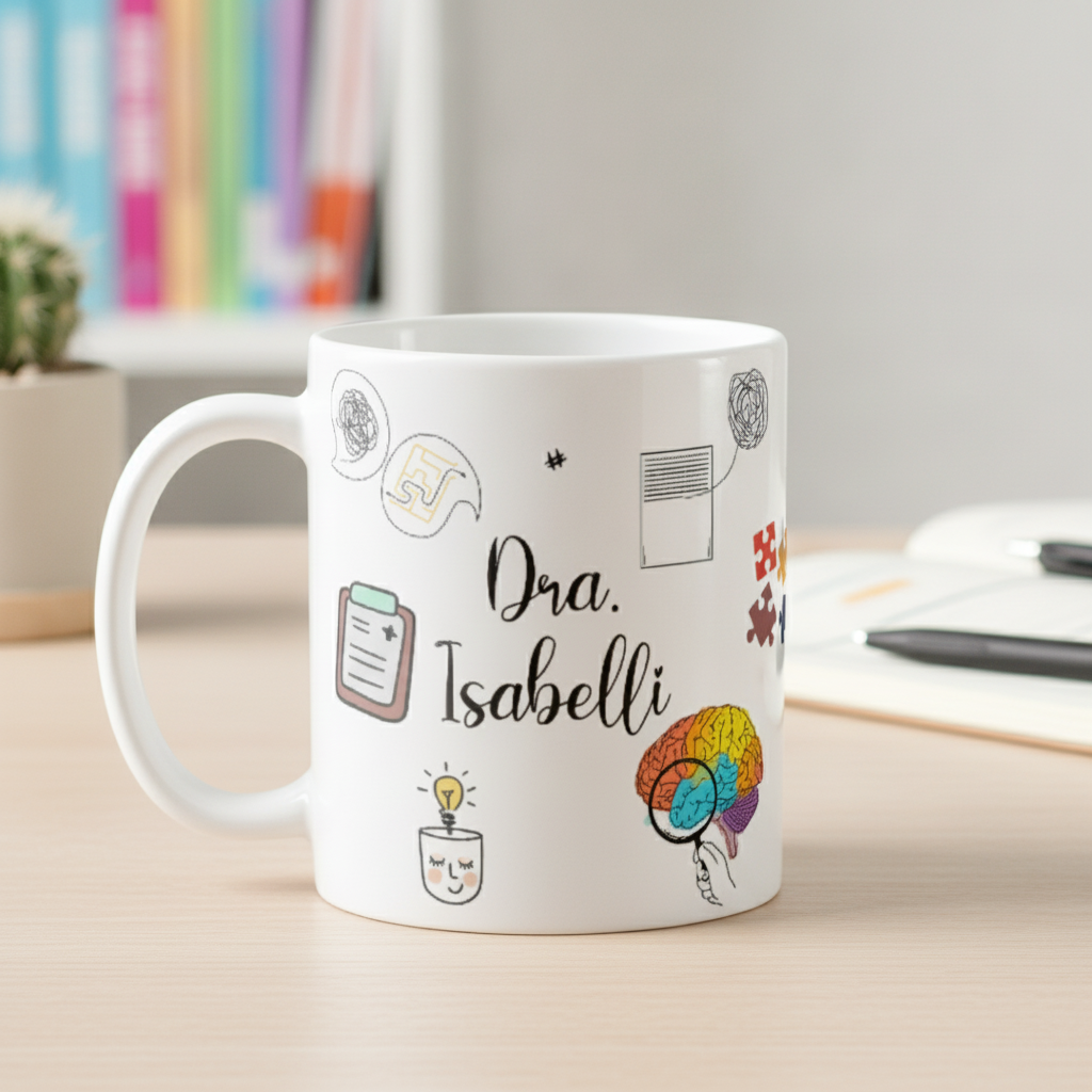 Caneca Presente Divertido para Médico Psiquiatra com Nome