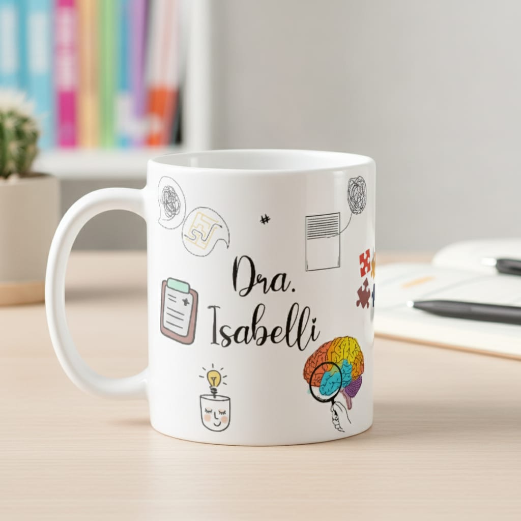 Caneca Presente Divertido para Médico Psiquiatra com Nome