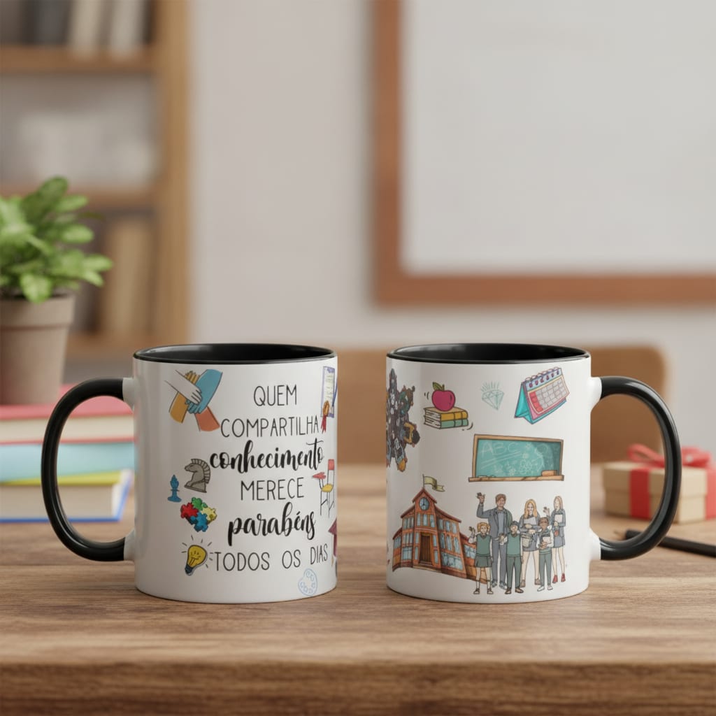 Caneca Presente Escola Aluno Dia dos Professores - Dia dos Professores (Professor(a))
