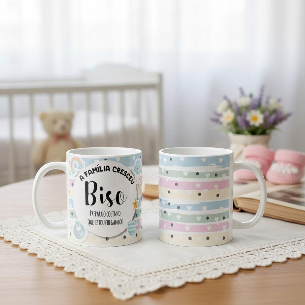 Caneca Presente Especial Criativo Gravidez Para Biso Bisavô Multicolorido Bisavô Familia Cresceu - Família (Bisavó)