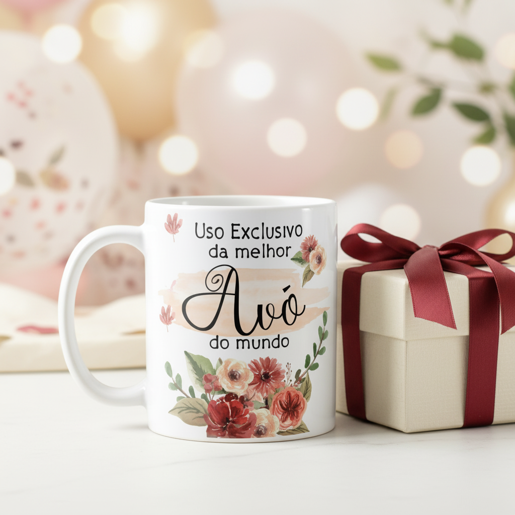 Caneca Presente Especial Dia das Mães para Melhor Avó