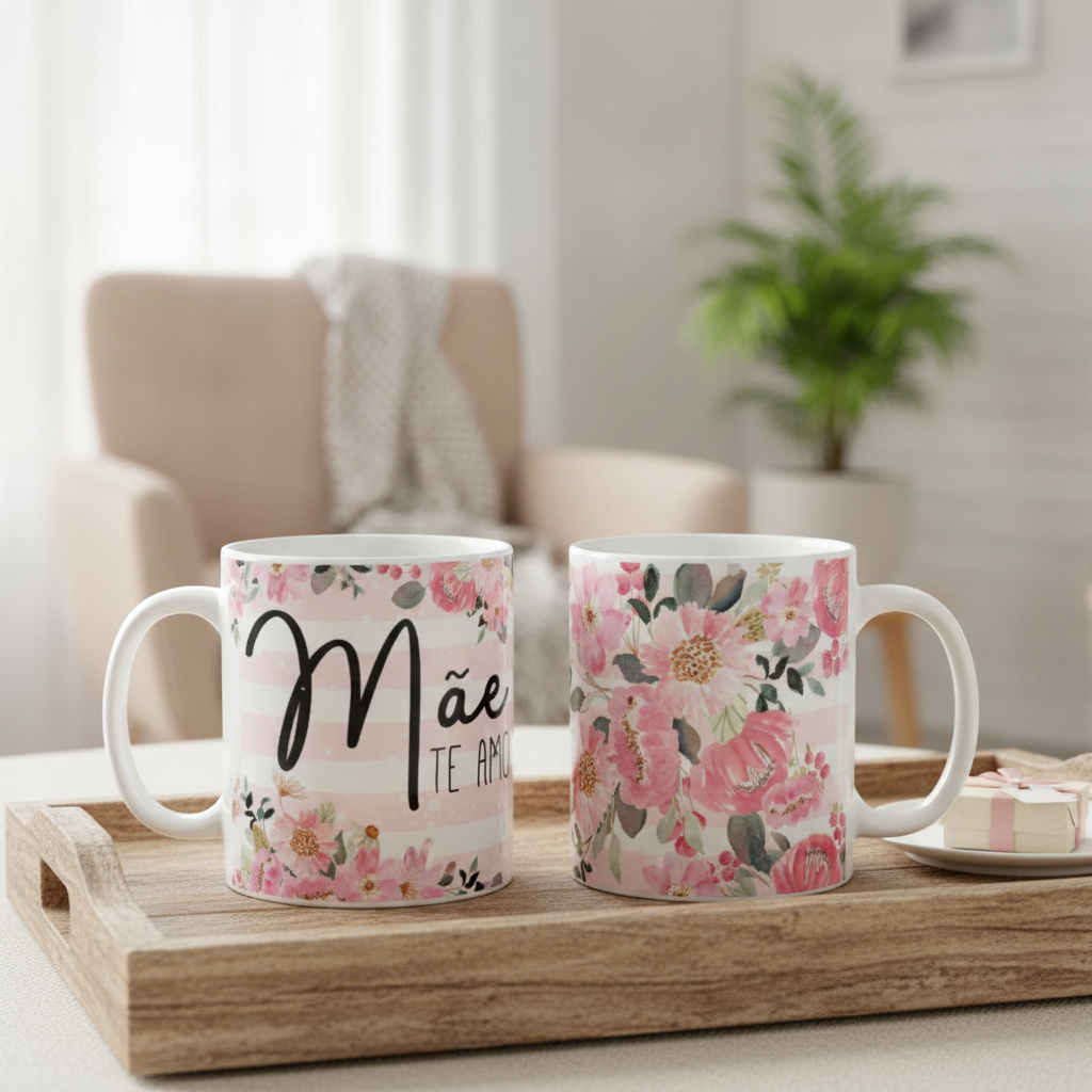 Caneca Presente Especial para Mãe Te Amo Dia das Mães - Família (Mãe)