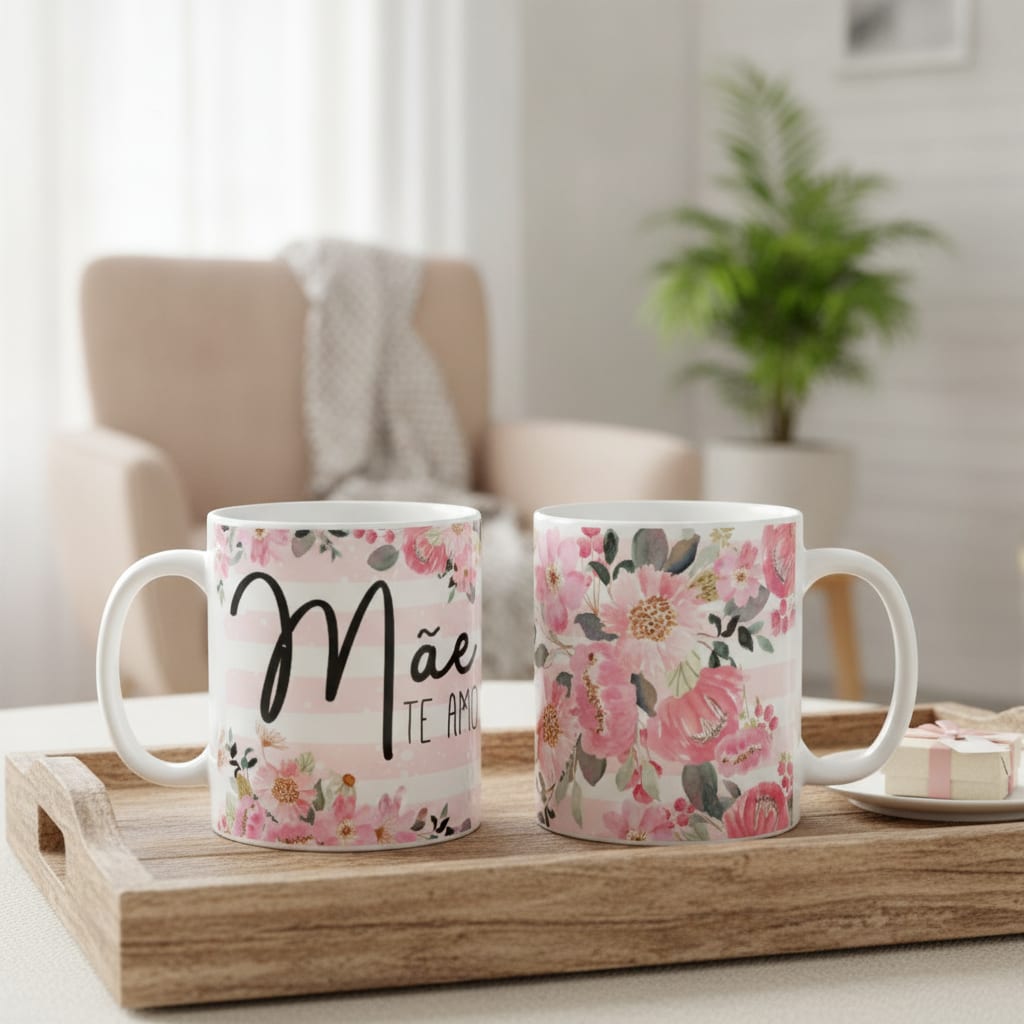 Caneca Presente Especial para Mãe Te Amo Dia das Mães - Família (Mãe)