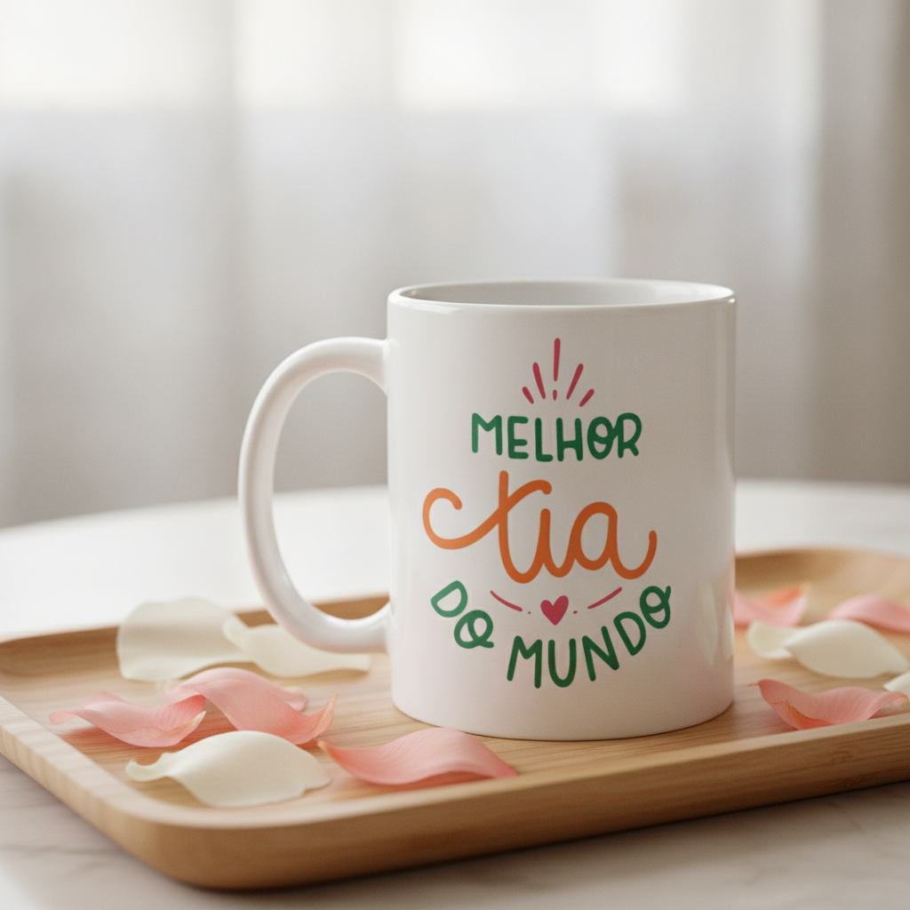 Caneca Presente Especial para Melhor Tia do Mundo - Família (Tio(a))
