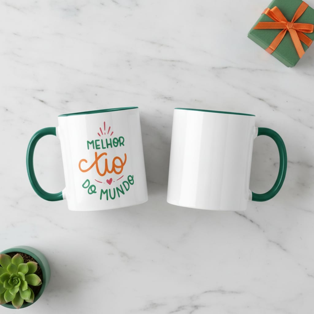 Caneca Presente Especial Para Melhor Tio Do Mundo Verde-escuro - Família (Tio)